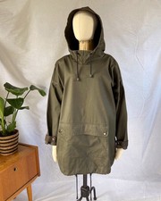 Howie Mens Green Waxed Cotton Over The Head 60s Mod Jacket Coat Size Large