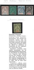 Senegal et Dependances 1892 Genuine Stamps X 4 with Fournier 1F Forgery + Info
