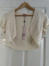 Phase Eight Women's Ivory Cropped Bolero Jacket Size 12