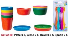  Kids Plastic Bowls Cups