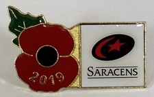 SARACENS RUGBY 2019 POPPY OFFICIAL LAPEL PIN BADGE