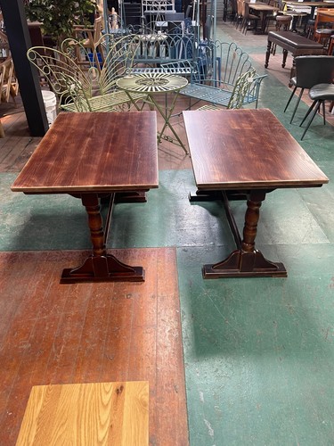 Pair vintage solid wood pub - pair,