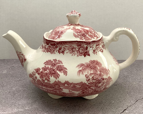 Vtg tonquin pink red teapot - &,