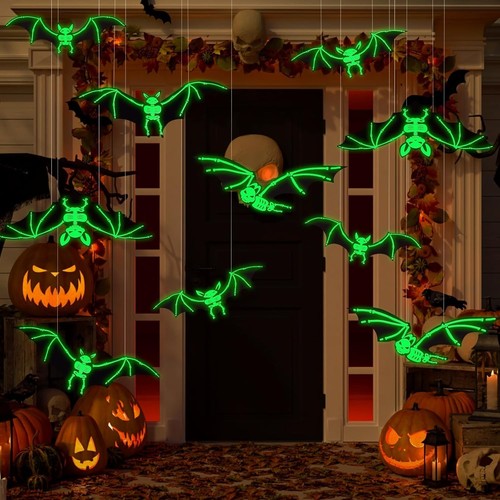 12pcs halloween hanging bats - 12pcs,