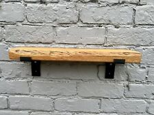 Hand Crafted RUSTIC SOLID OAK  SHELF  WITH BRACKETS BEAM