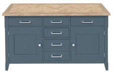 Blue & Parquet Oak Bookcase TV