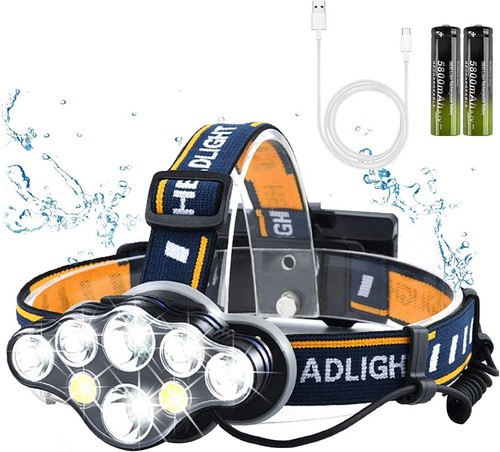 Led head torch ipx4 headlight - head,