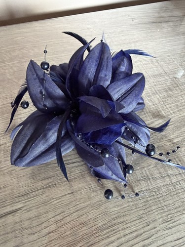 Navy hair fascinator - navy,