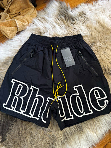 Rhude men black nylon - black,