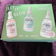 Isle of Paradise Let It Glow 3 Piece Prep , Tan , & Over It Glow Kit Medium New