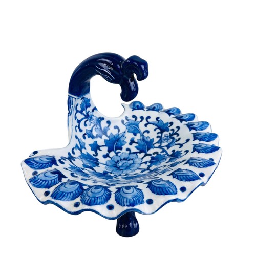 Vtg gzhel porcelain crescent - gzhel,