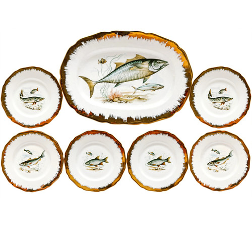 German porcelain fish - german, service