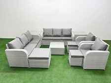 Fimous PE Rattan Sofa Garden Furniture Set Patio Square Coffee Table & Chair Set