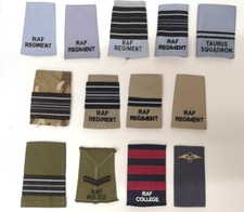 RAF Royal Air Force Rank Slides Various Ranks & Colours Used