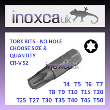 TORX SCREWDRIVER BIT 25mm NO HOLE T4 T5 T6 T7 T9 T10 T20 T25 T27 T30 T40 T45 T50