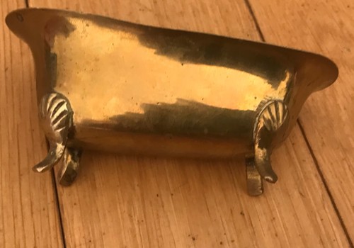Vintage brass bathtub patina - vintage,