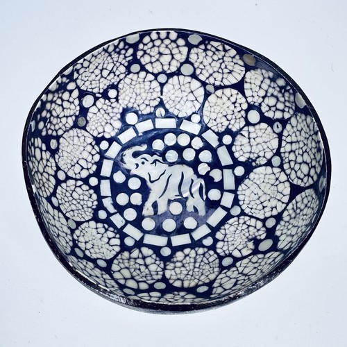 Vintage coconut shell bowl - shell,