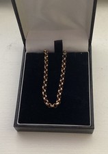 9ct Antique Rose Gold Belcher Chain Necklace - 4.75g- 18.5"- 3.5mm - Barrel