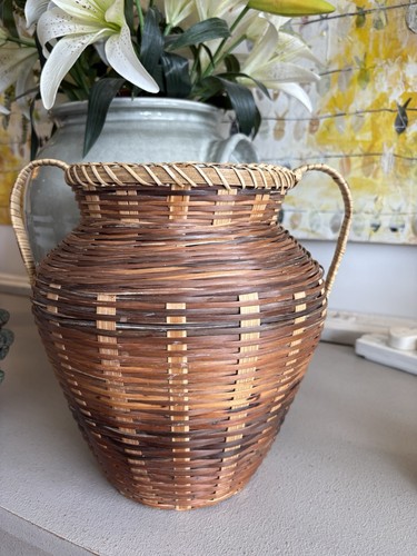 Vintage wicker vase - wicker, vase-shaped
