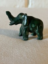 Hand Carved Malachite Elephant