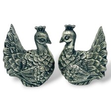 Vintage Pewter PEACOCK Salt