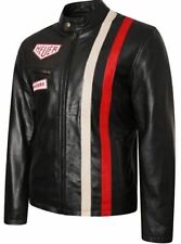 Steve McQueen Black Cowhide Motorbike Leather Biker Motorcycle Jacket