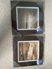 2 X 24cm Square Wooden Frames BRAND NEW