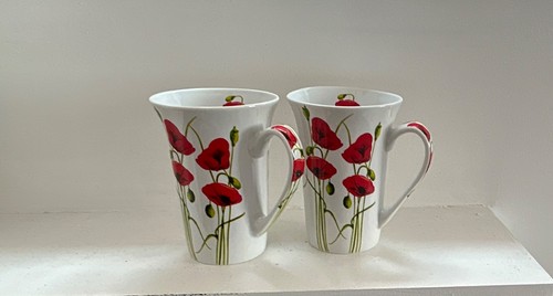 Set white ceramic - white, floral