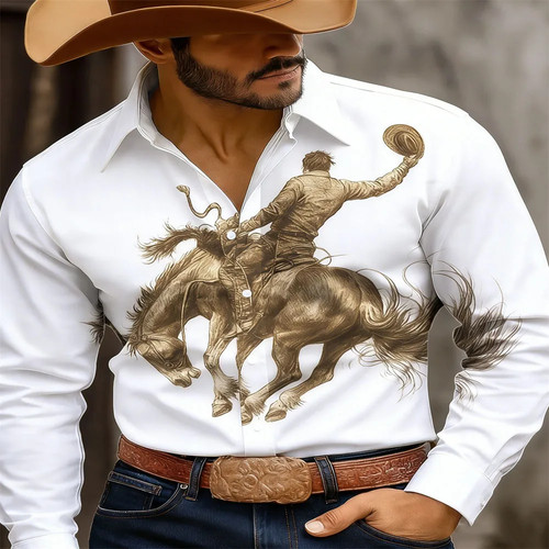 Men horse racing shirt - men's,