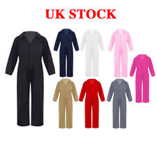 UK Kids Girl's Jumpsuit Overall Mechanic Boiler Suit Coverall Workwear Costumes