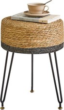 Black Seagrass Woven Footstool