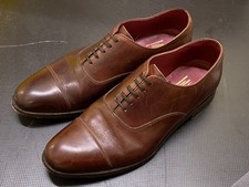 Charles Tyrwhitt Dress Shoes Men UK 10 Brown Leather Oxford Cap Toe Classic