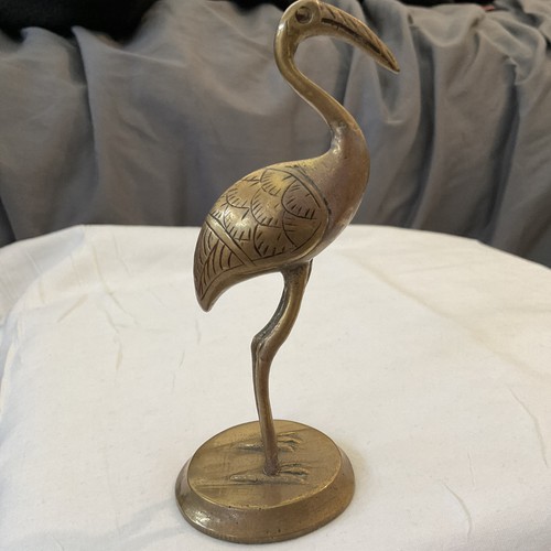 Vintage brass crane - vintage,