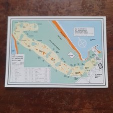 The Old Course St. Andrews Golf Map Postcard, Unposted.