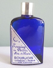 Vintage Perfume Bottle Miniature 1930s Advertising Bourjois Evening in Paris 30s