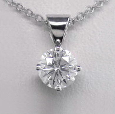 Diamond platinum pendant - platinum,