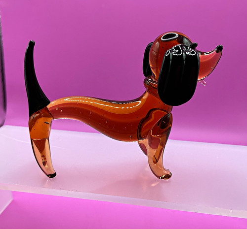 Glass crystal dachshund dog - dachshund,