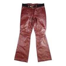 Leather Pants Women SMALL red