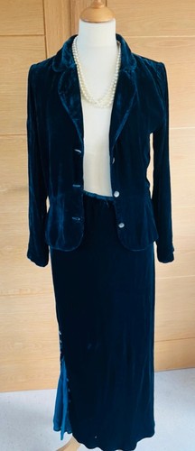 Ghost blue velvet silk skirt