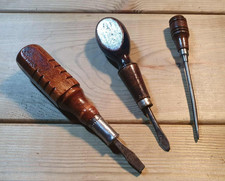 3 Vintage Wooden Handled