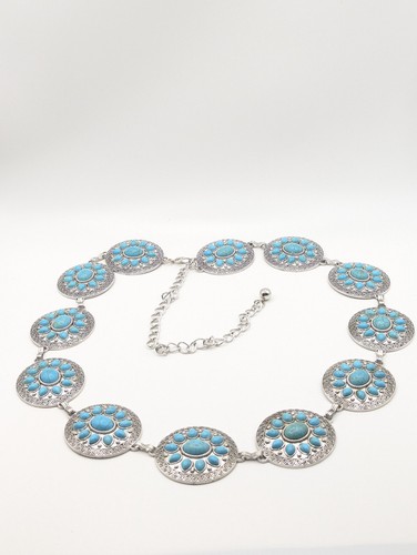Turquoise concho chain - concho,