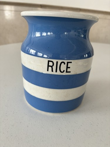 Green cornishware canister - tg,