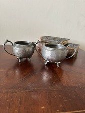Vintage hammered pewter sugar