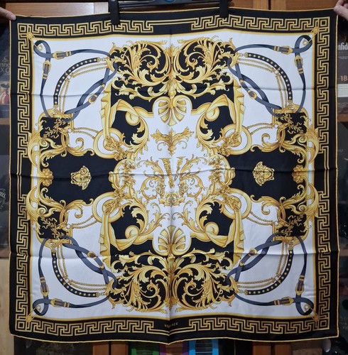 Versace black silk barocco - silk,