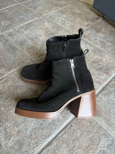 Black suede platform - , clog