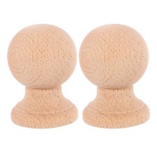 2 Pcs Wood Finials Hardwood