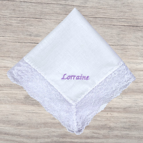 Lace personalised handkerchief - lace,