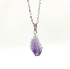 Amethyst necklace stone nugget - amethyst,
