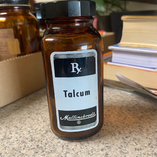 Vintage talcum bottle pharmacy - vintage,