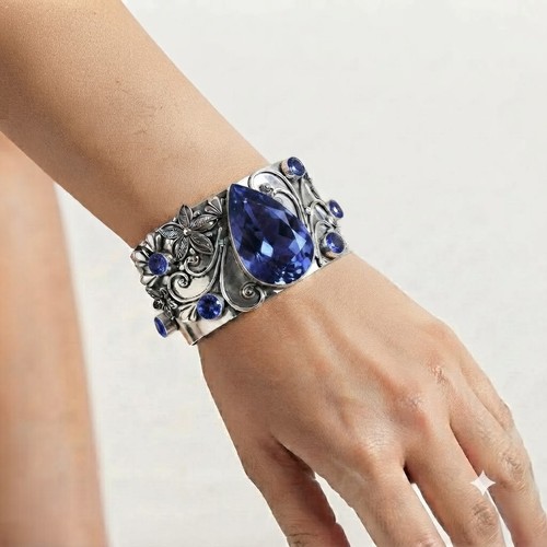 Tanzanite handmade cuff - tanzanite,